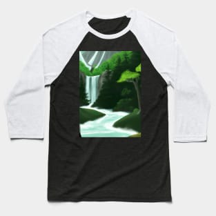 Forest River Waterfall Baseball T-Shirt